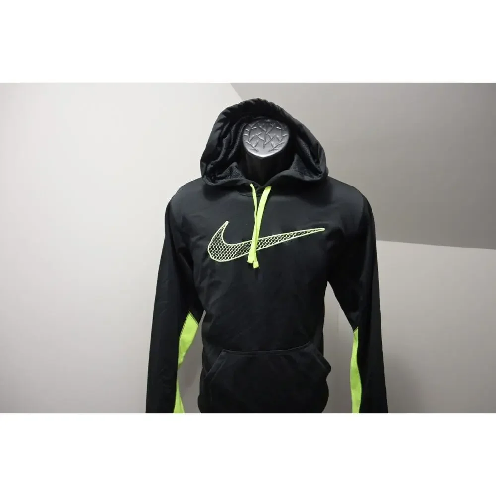 Nike Hoodie Therma Fit Black Pull Over Fleece‎ Sweater Mens Size Small